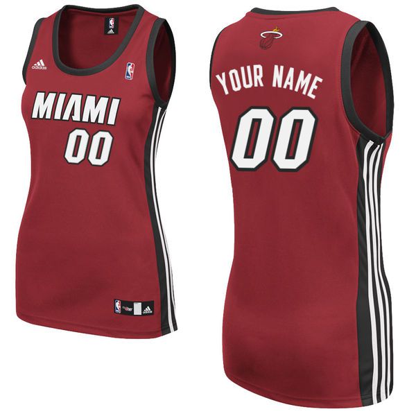 Adidas Miami Heat Women Custom Replica Alternate Red NBA Jersey->customized nba jersey->Custom Jersey